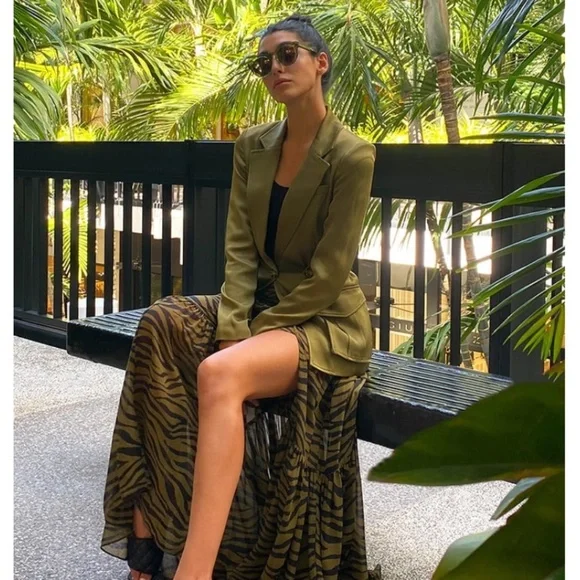 Veronica Beard Myla Dickey Jacket Olive Green Size 0 NWT